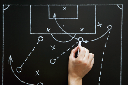 soccer game chalkboard diagram